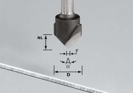 V-Nutfräser HW Schaft 8 mm  8 mm