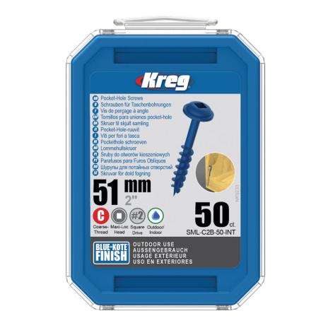 Kreg® Blue-Kote Maxi-Loc Taschenlochschrauben | SML-C2B-50-INT 