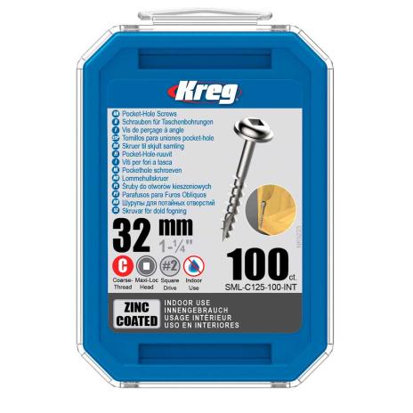 Taschenlochschrauben | verzinkt | Grobgewinde 32 mm 32 mm | 100 Stück