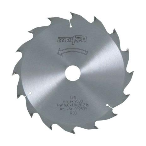 Sägeblatt-HM für Längsschnitte in Holz, Wechselzahn 160 mm | 20 mm | 16 (WZ)