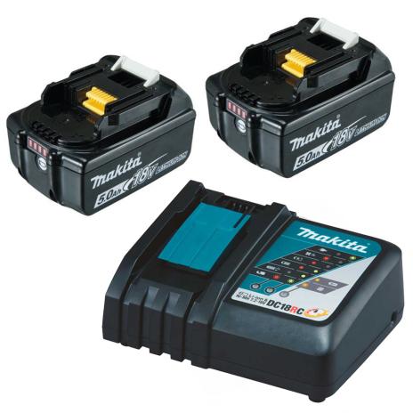 Akku BL1850B 2x 18 V / 5,0 + Ladegerät DC18RC 
