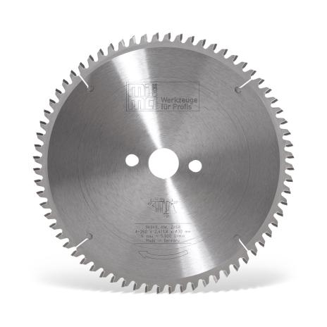 Kreissägeblatt Trapez-Flachzahn | negativer Spanwinkel | für Aluminium, Kunststoff & beschichtete Werkstoffe 260 mm