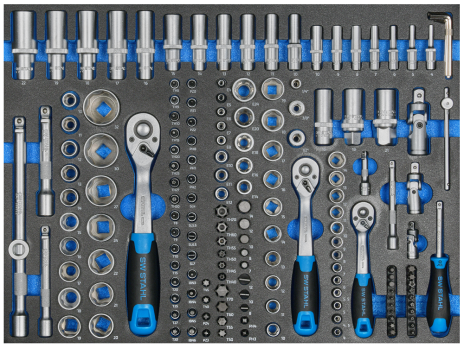 Werkstattwagensortiment Steckschlüssel 1/4", 3/8", 1/2", mit Ratschen 171-teilig 